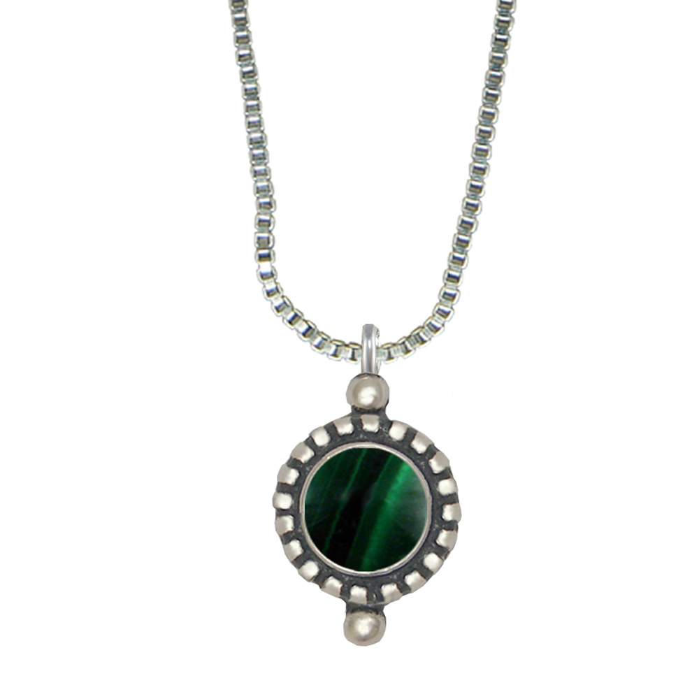 Sterling Silver Little Malachite Pendant Necklace